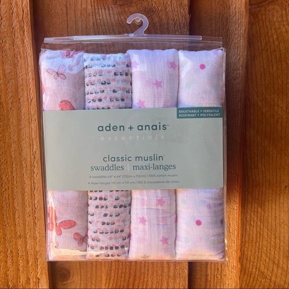 aden + anais Accessories Nib Aden Anais Classic Muslin 4pck